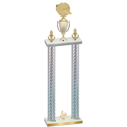 Double Silver Carbon Fiber Fourth Place Running Trophy