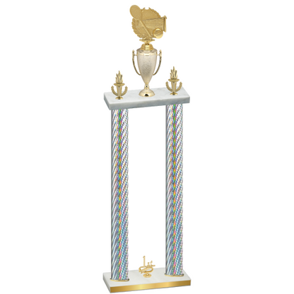 Double Silver Carbon Fiber First Place Tennis Trophy