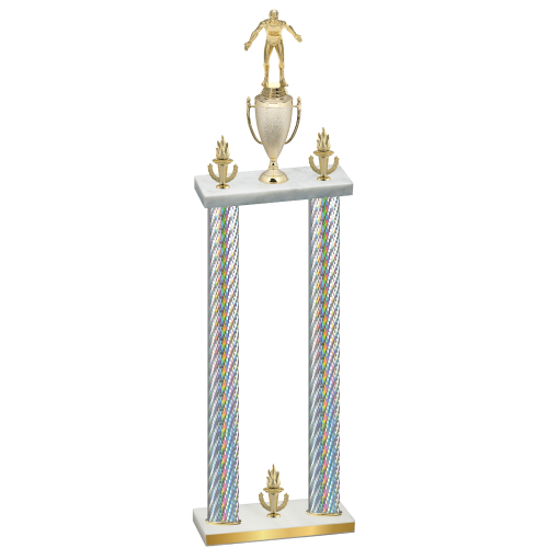 Double Silver Carbon Fiber Victory Wrestling Trophy