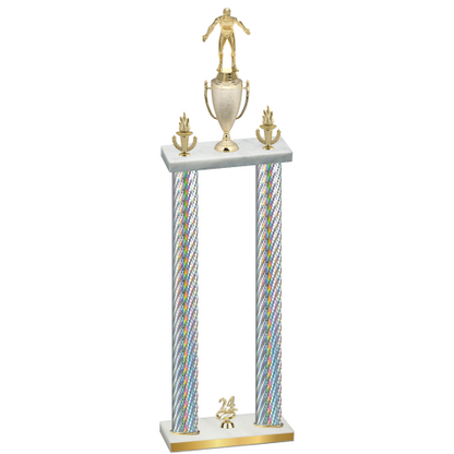 Double Silver Carbon Fiber Year Wrestling Trophy