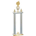 Double Silver Carbon Fiber First Place Volleyball Trophy