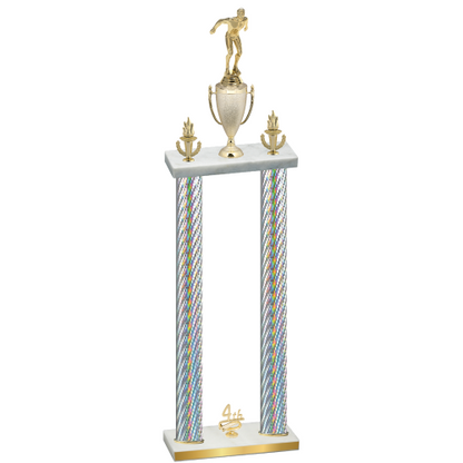 Double Silver Carbon Fiber Fourth Place Swimming Trophy