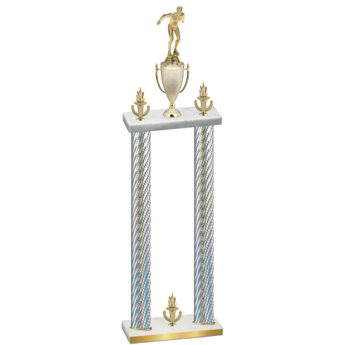 Double Silver Carbon Fiber Victory Swimming Trophy