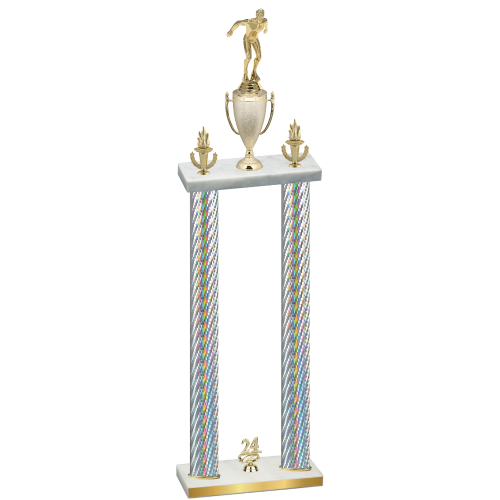 Double Silver Carbon Fiber Year Swimming Trophy