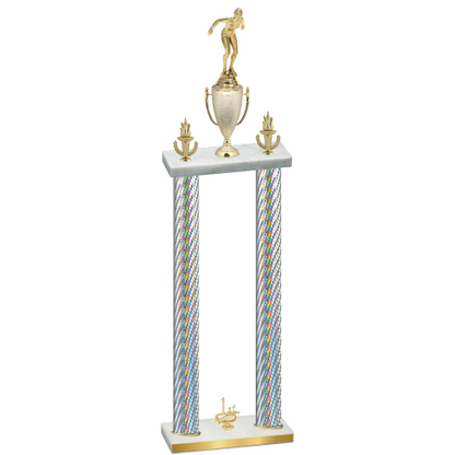 Double Silver Carbon Fiber First Place Tennis Trophy