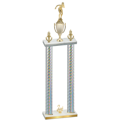 Double Silver Carbon Fiber Second Place Tennis Trophy