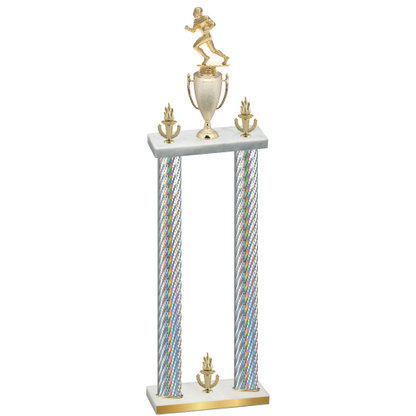 Double Silver Carbon Fiber Victory Football Trophy
