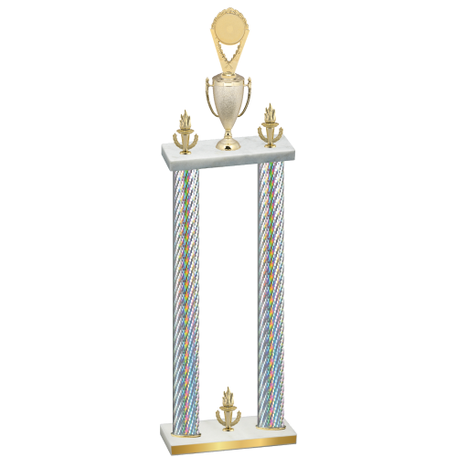 Double Silver Carbon Fiber Victory Insert Trophy