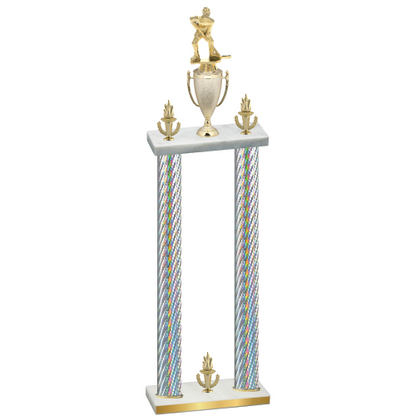 Double Silver Carbon Fiber Victory Hockey Trophy