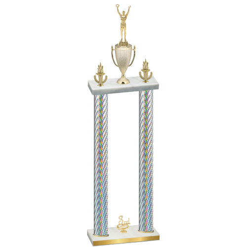 Double Silver Carbon Fiber Third Place Victory Trophy
