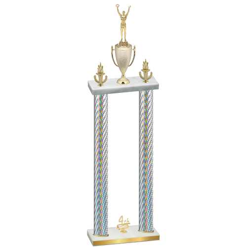 Double Silver Carbon Fiber Fourth Place Victory Trophy