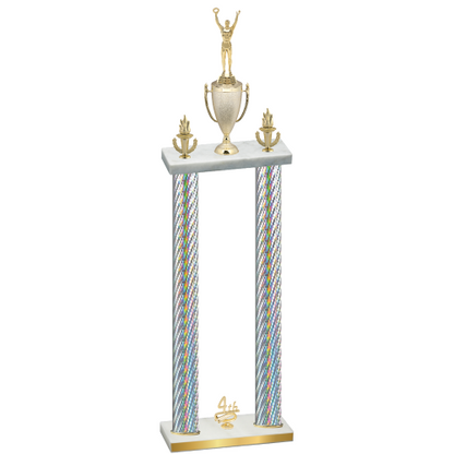 Double Silver Carbon Fiber Fourth Place Victory Trophy