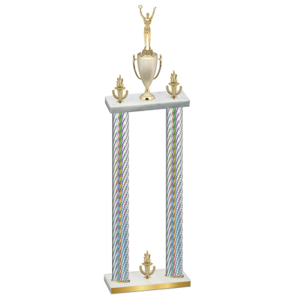 Double Silver Carbon Fiber Victory Victory Trophy