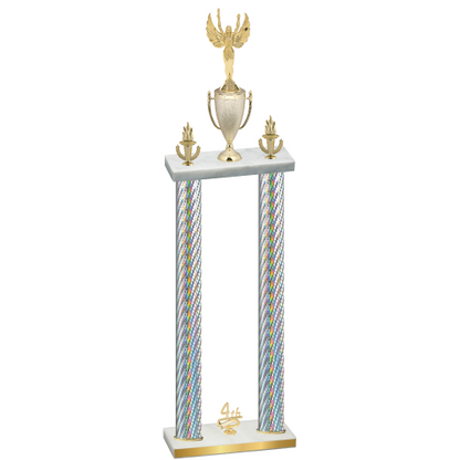 Double Silver Carbon Fiber Fourth Place Victory Trophy