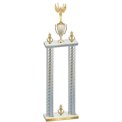 Double Silver Carbon Fiber Victory Victory Trophy