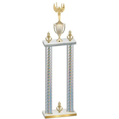 Double Silver Carbon Fiber Victory Victory Trophy