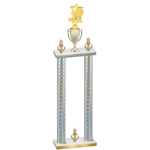 Double Silver Carbon Fiber Victory Pickleball Trophy