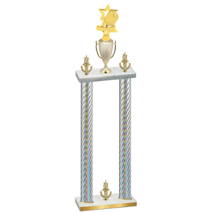 Double Silver Carbon Fiber Victory Pickleball Trophy