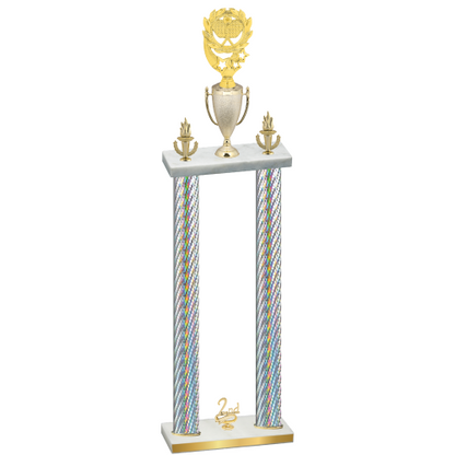 Double Silver Carbon Fiber Second Place Pickleball Trophy