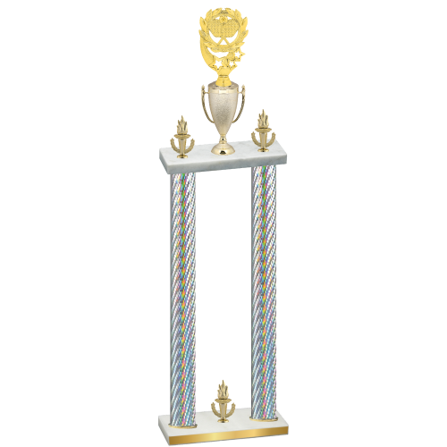 Double Silver Carbon Fiber Victory Pickleball Trophy