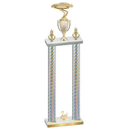Double Silver Carbon Fiber Second Place Cars Trophy