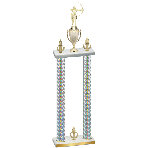 Double Silver Carbon Fiber Victory Archery Trophy