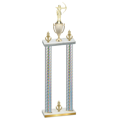 Double Silver Carbon Fiber Victory Archery Trophy