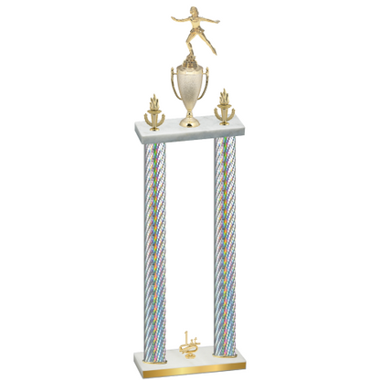 Double Silver Carbon Fiber First Place Skater Trophy