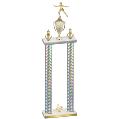 Double Silver Carbon Fiber Third Place Skater Trophy