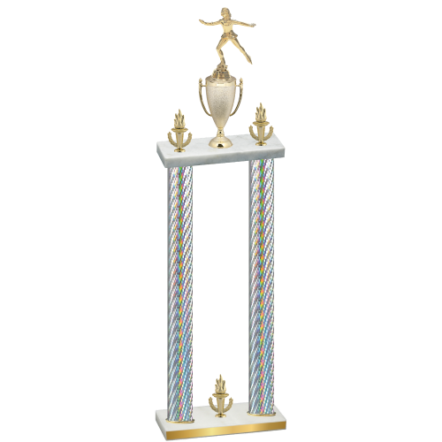Double Silver Carbon Fiber Victory Skater Trophy