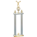 Double Silver Carbon Fiber First Place Weights Trophy