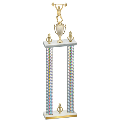 Double Silver Carbon Fiber Victory Weights Trophy