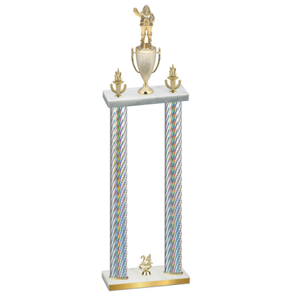 Double Silver Carbon Fiber Year Holiday Trophy
