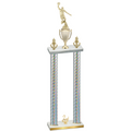 Double Silver Carbon Fiber Second Place Basketball Trophy