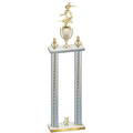 Double Silver Carbon Fiber Year Flag Football Trophy