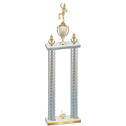 Double Silver Carbon Fiber First Place Majorette Trophy