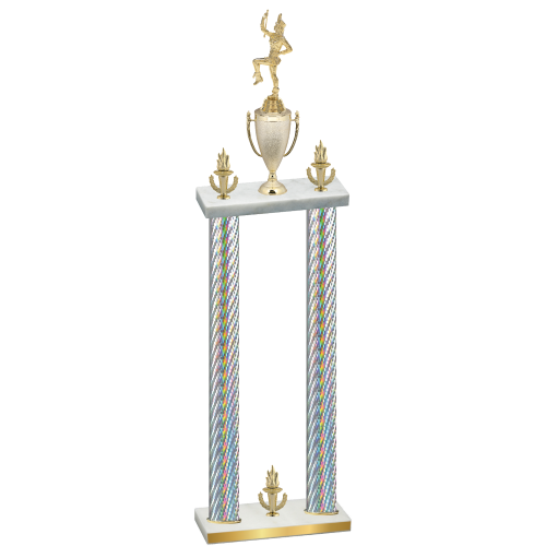 Double Silver Carbon Fiber Victory Majorette Trophy