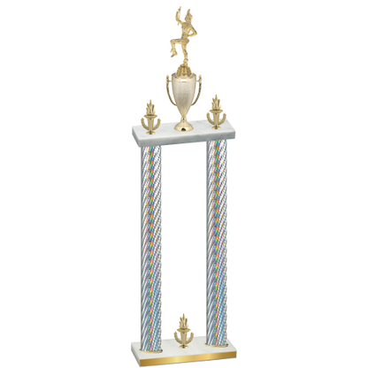 Double Silver Carbon Fiber Victory Majorette Trophy