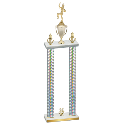 Double Silver Carbon Fiber Year Majorette Trophy
