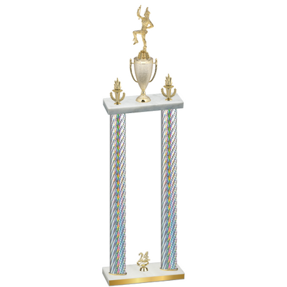 Double Silver Carbon Fiber Year Majorette Trophy