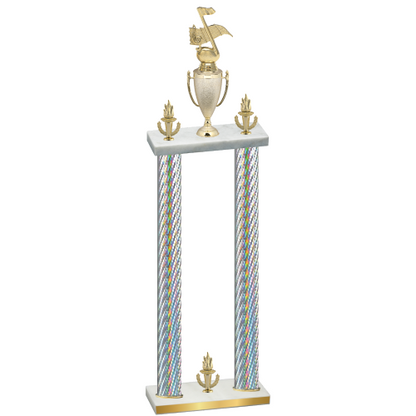Double Silver Carbon Fiber Victory Music Trophy