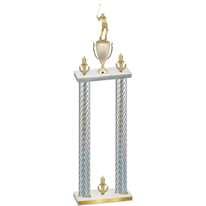 Double Silver Carbon Fiber Victory Golf Trophy