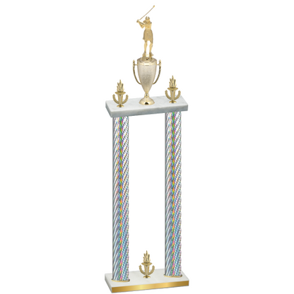 Double Silver Carbon Fiber Victory Golf Trophy