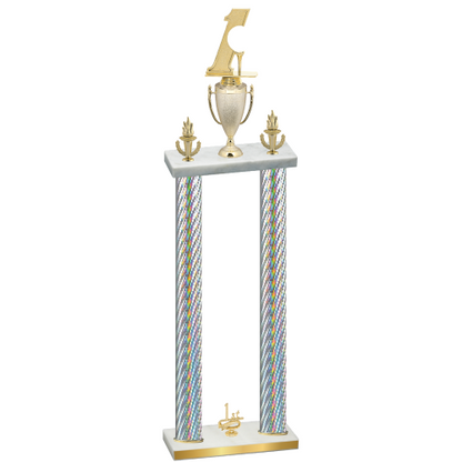 Double Silver Carbon Fiber First Place Golf Trophy