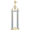 Double Silver Carbon Fiber Third Place Karate Trophy