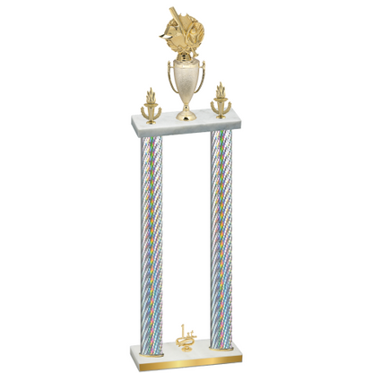 Double Silver Carbon Fiber First Place Baseball Trophy