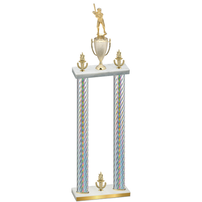 Double Silver Carbon Fiber Victory Baseball Trophy