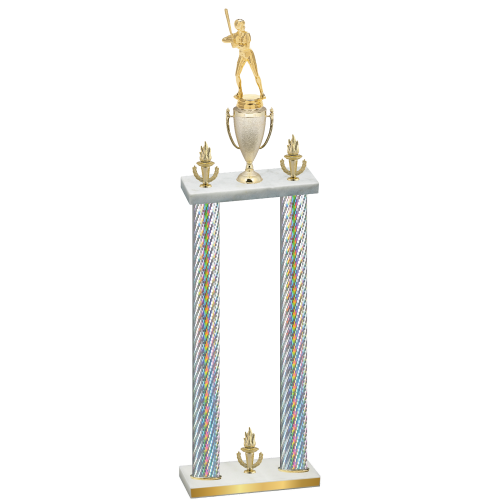 Double Silver Carbon Fiber Victory Softball Trophy
