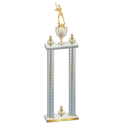 Double Silver Carbon Fiber Victory Softball Trophy