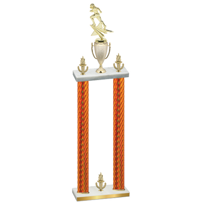 Double Orange Carbon Fiber Victory Football Trophy